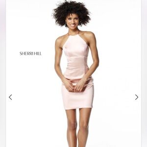 Sherri Hill Pink Halter open back Dress SHERRI HILL
Style #51421